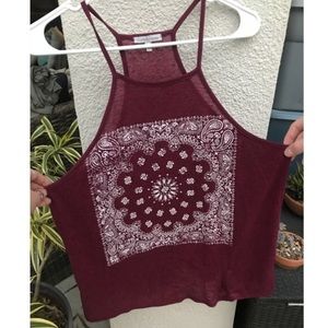 Burgundy Cute Design Tank Top